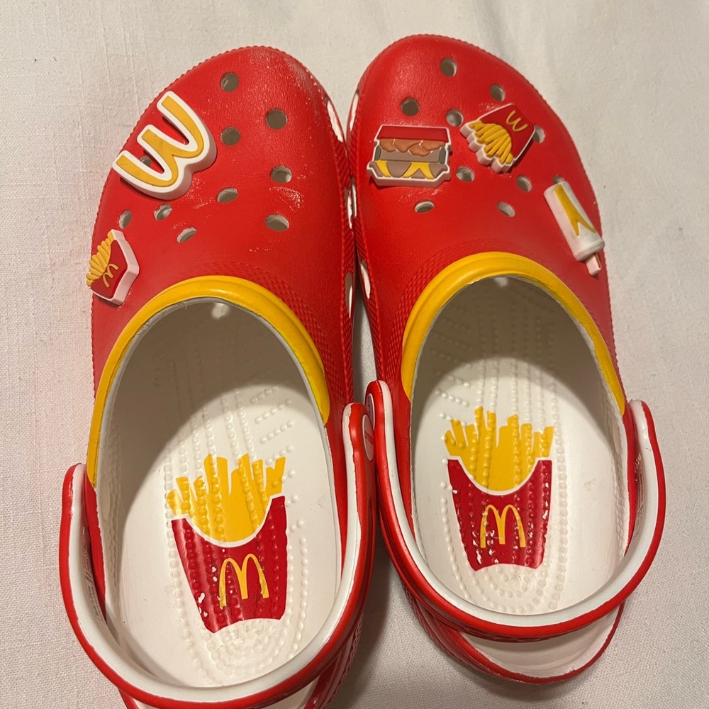 Red Crocs X McDonald’s Collab shoes, sz women’s 8